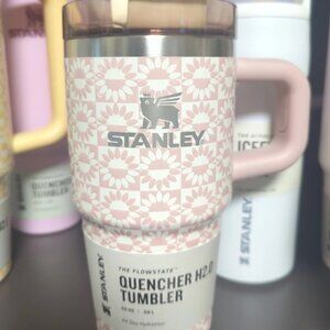 New cute Stanley water CUP Quencher Tumbler 20 Oz peach whip sunflower LAST ONE